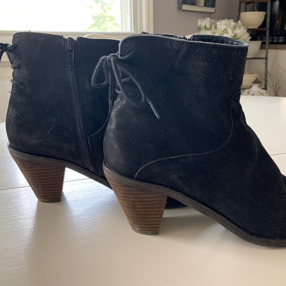 Black Lucky Lace-Up Booties